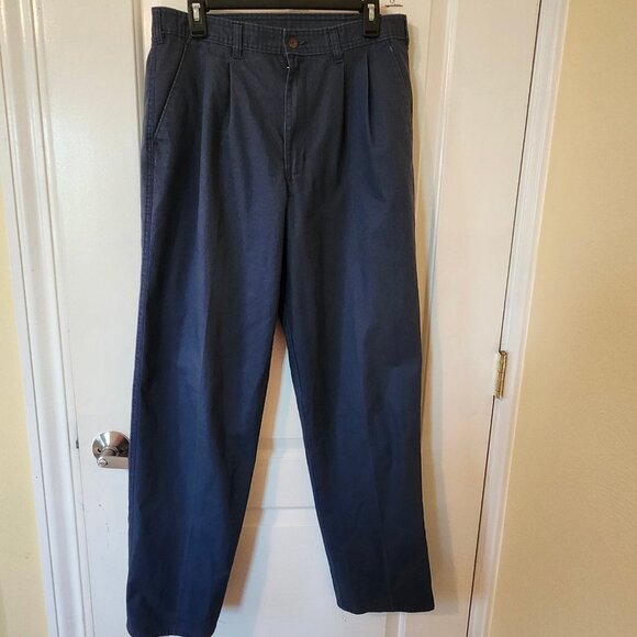 Vintage 90s Anchor Bay Blue Pants Size 33x34 Elastic Waist Made in USA Work Casu - Picture 10 of 11